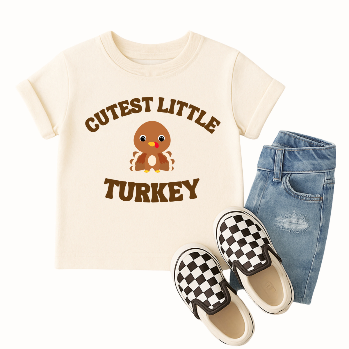 Cutest Little (boy)Turkey Kids Tee