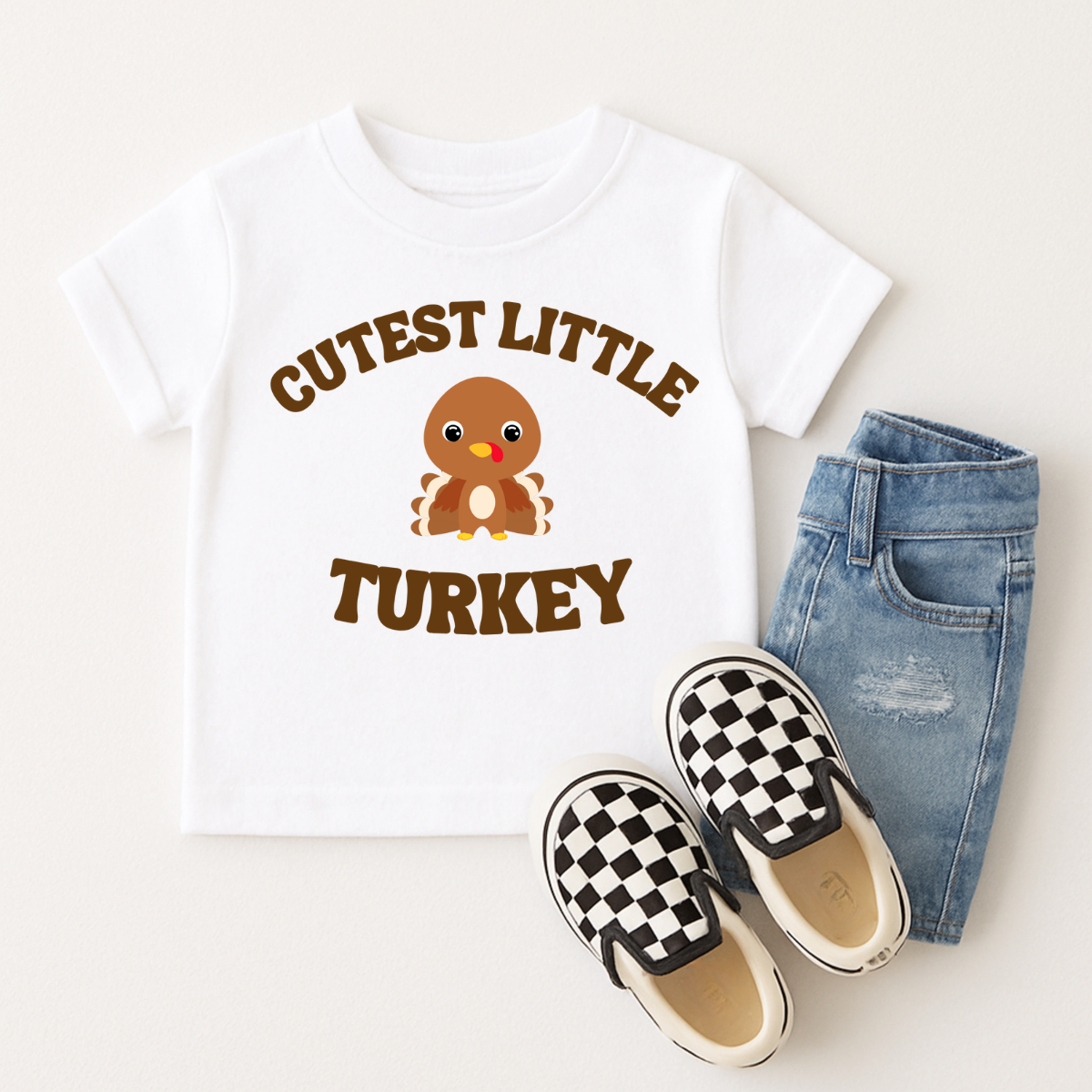 Cutest Little (boy)Turkey Kids Tee