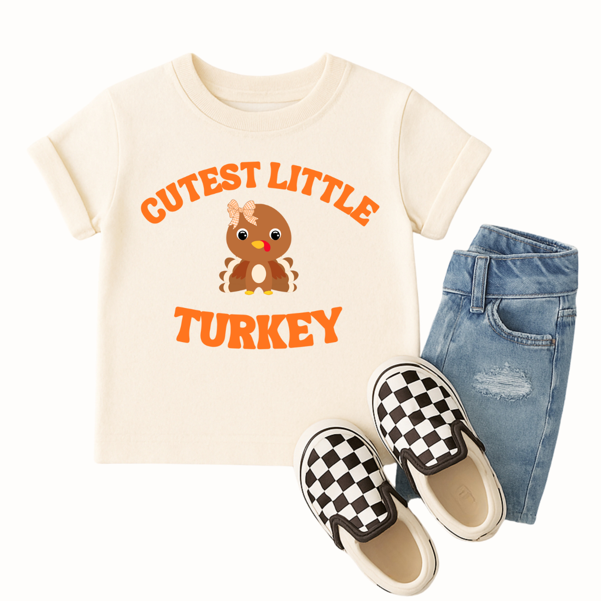 Cutest Little (girl) Turkey Kids Tee