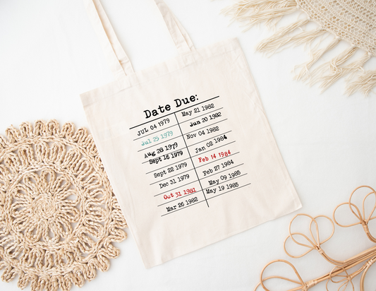 Date Due Tote Bag