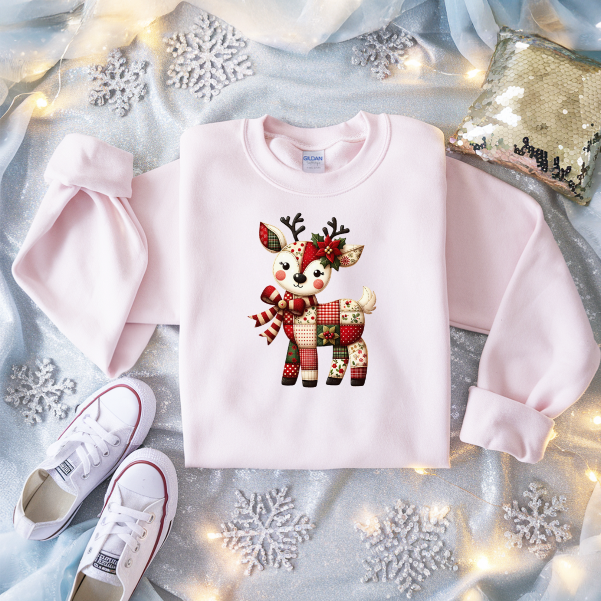 Jolly Deer Patch Tee/Sweatshirt