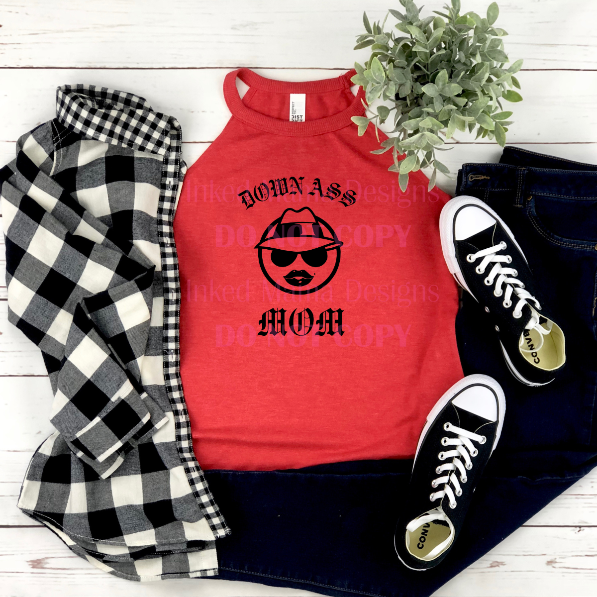 Down Ass Mom Rocker Tank Top