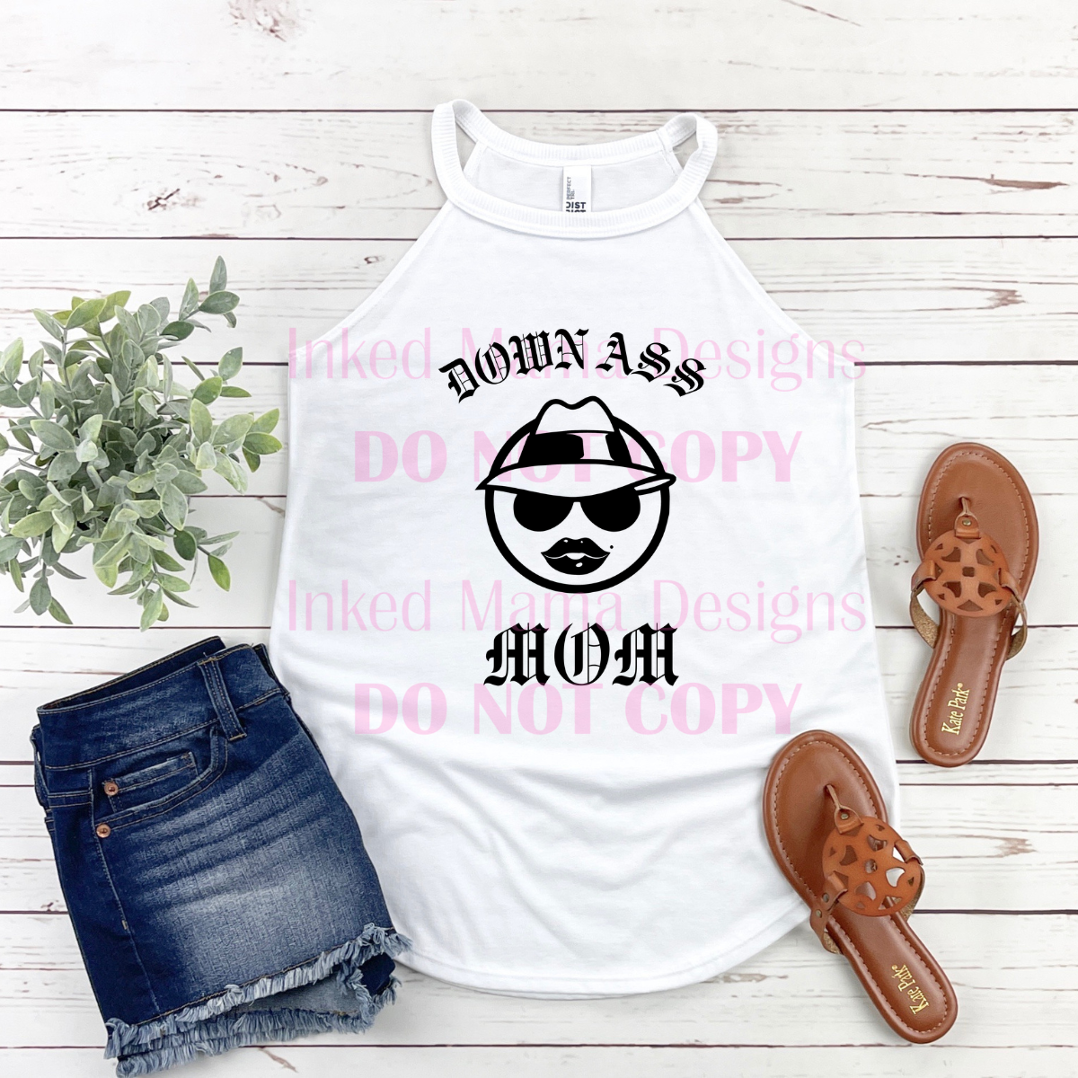 Down Ass Mom Rocker Tank Top