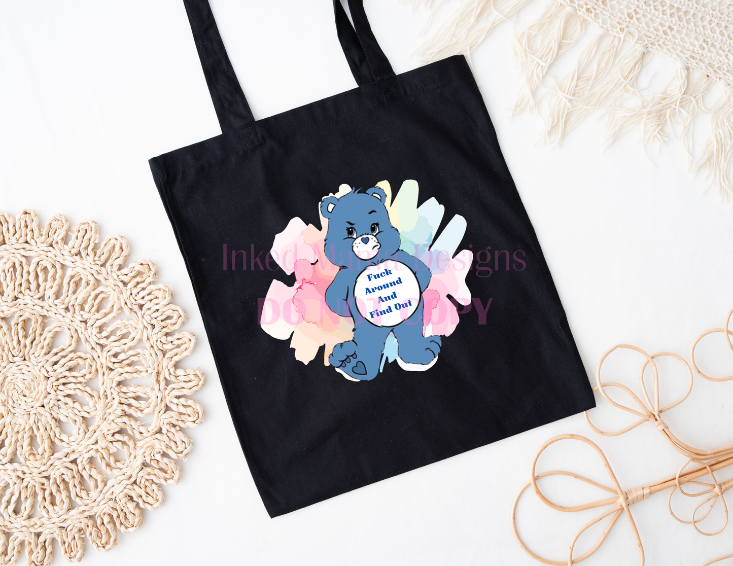 Don't Care Bear Tote Bags