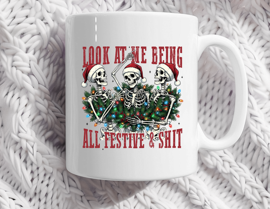 Festive and Sh*t coffee mug