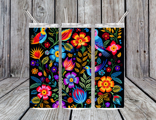 Floral Birds Tumbler