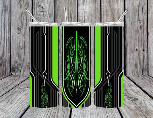 Pinstripe GREEN tumbler