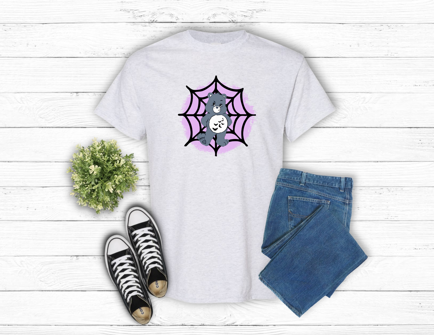 Grey Bear with web (purple) apparel