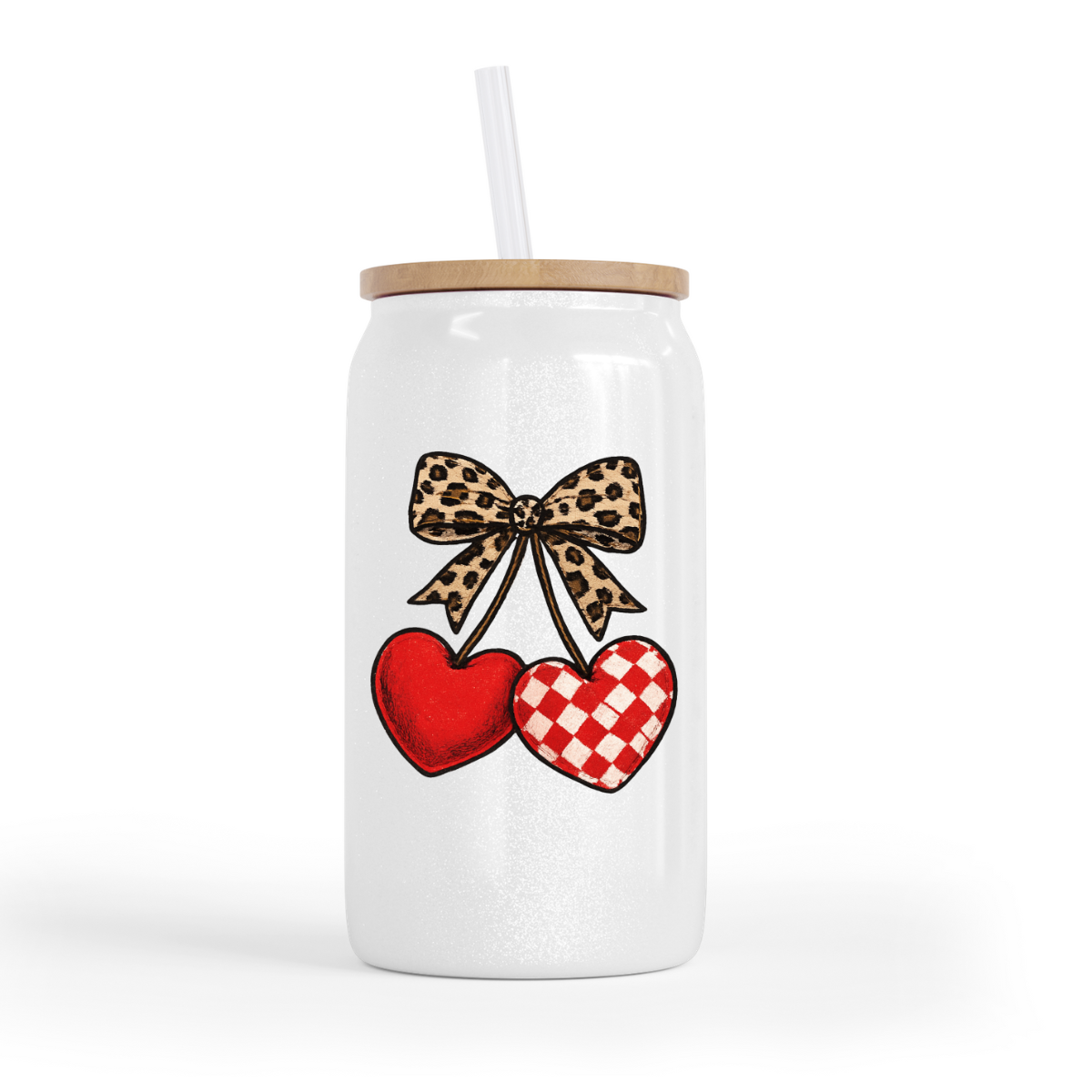 Heart Cherries glass can