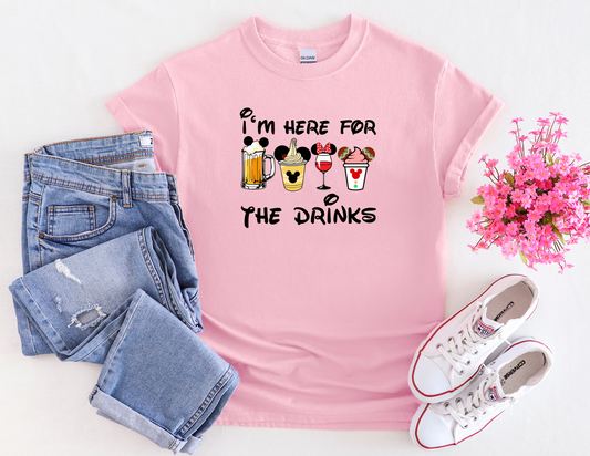 Here for the Drinks Wine Tee