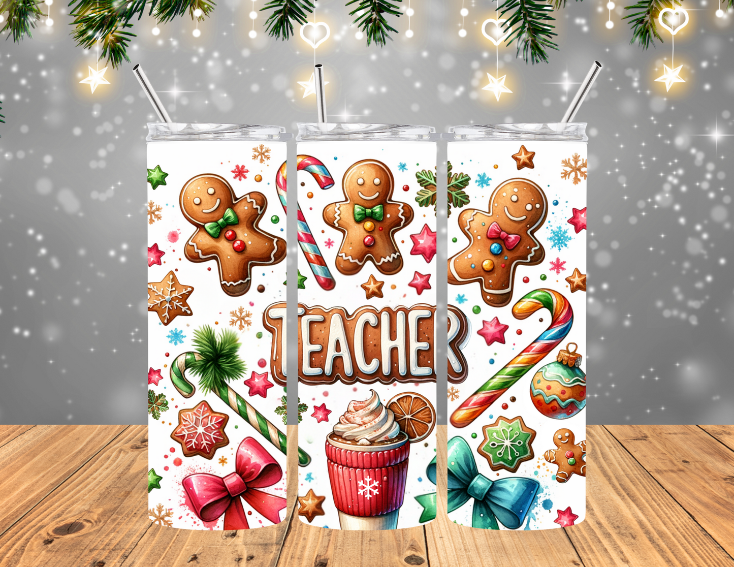 Holiday Gingerbread Teacher tumbler