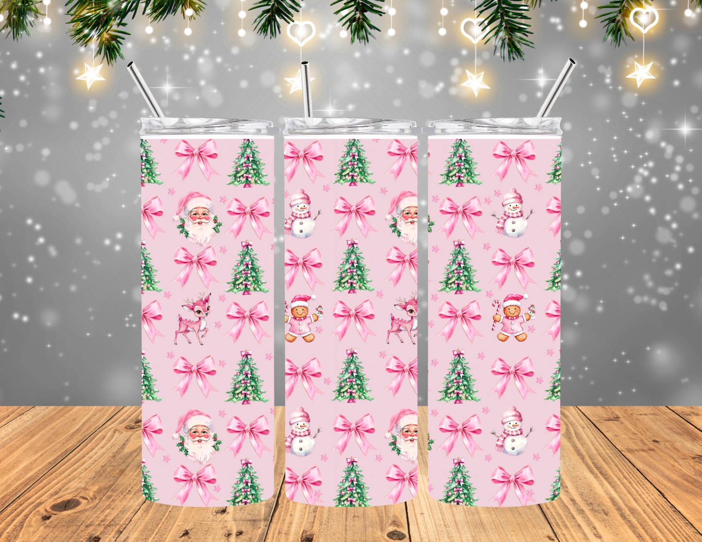 Holiday Pink Coquette tumbler
