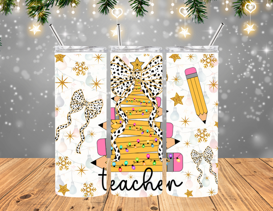 Holiday Teacher tumbler