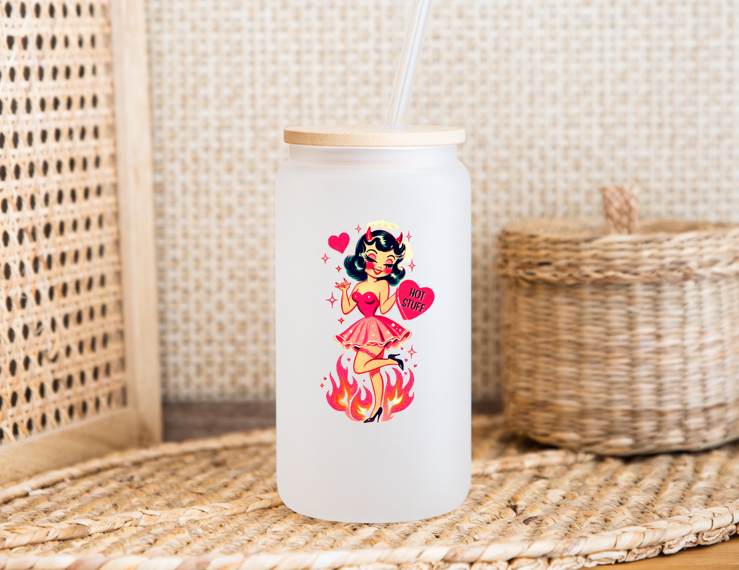 Hot Stuff Glass Cup