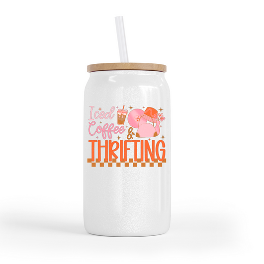Iced Coffee and Thrifting Glass Can Cup