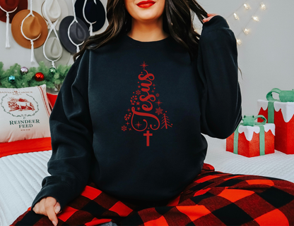 Jesus Tree (red font) Tee/Sweatshirt