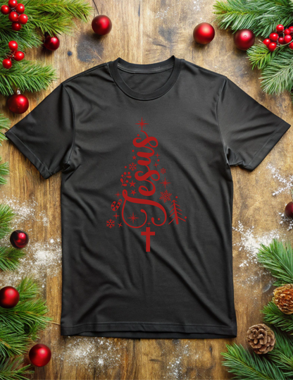 Jesus Tree (red font) Tee/Sweatshirt