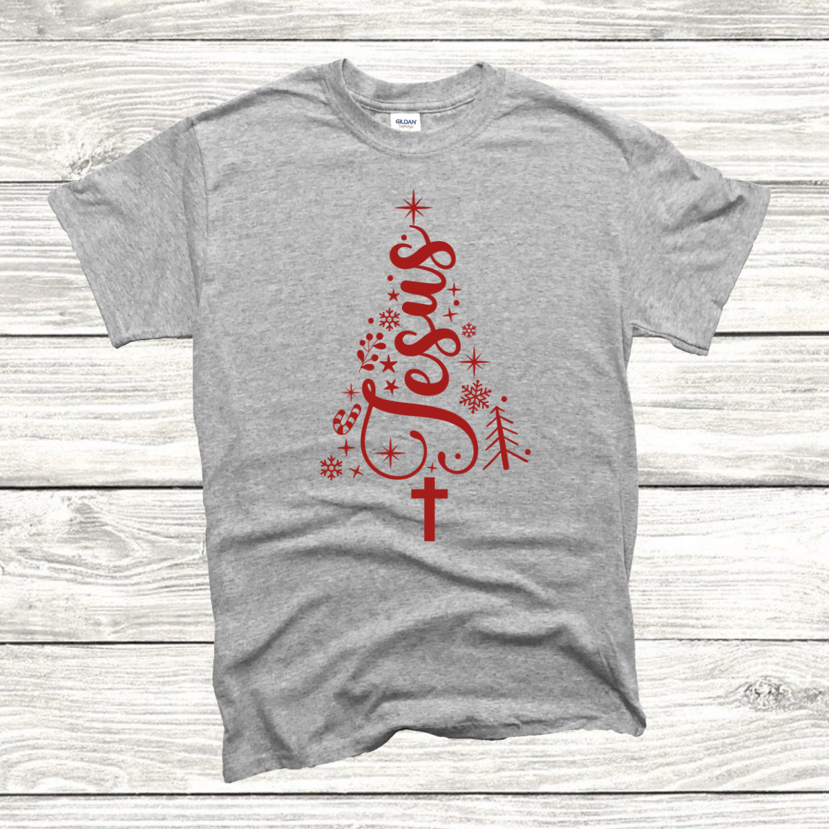 Jesus Tree (red font) Tee/Sweatshirt