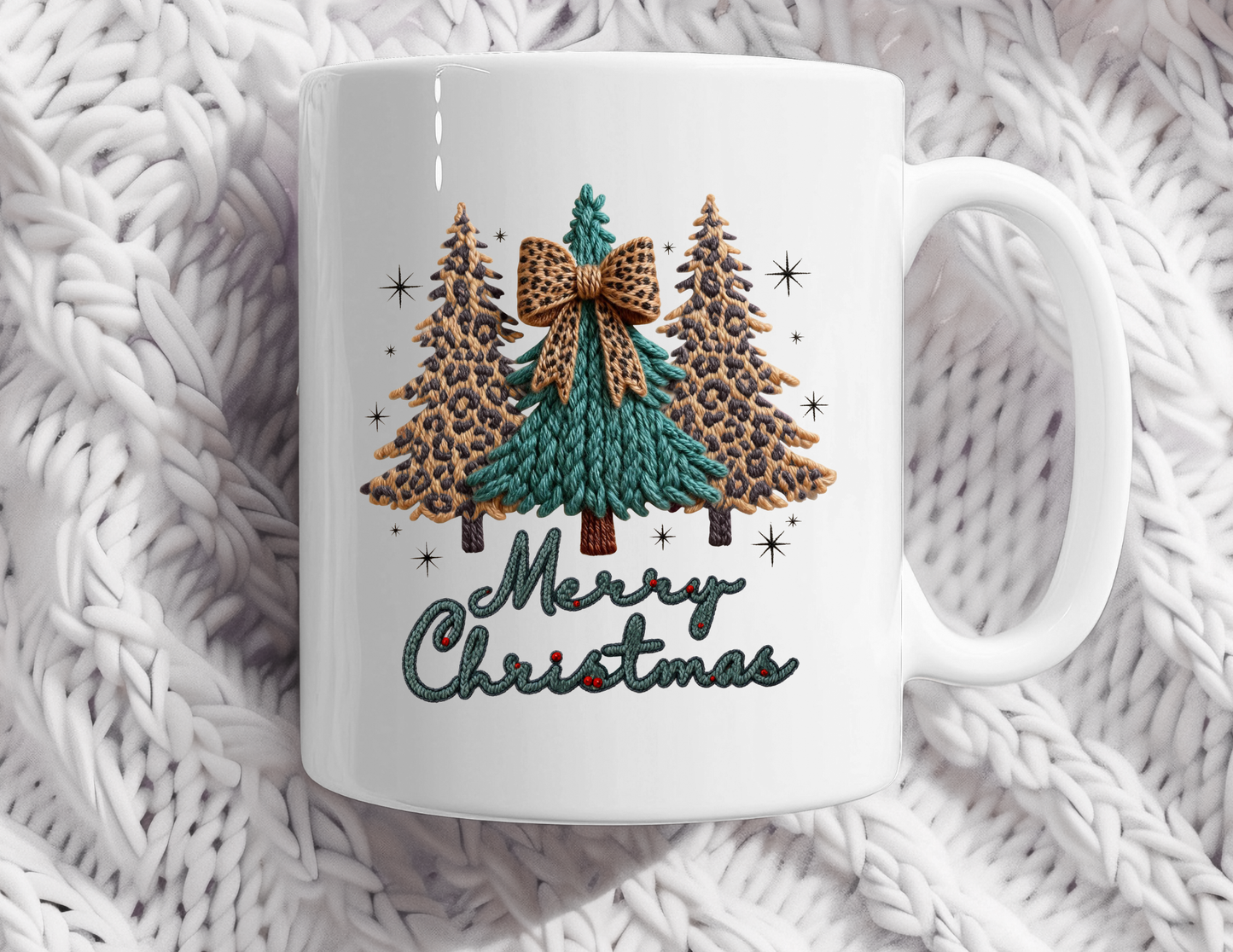 Leopard Christmas coffee mug