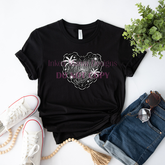 Lowrider Girl Heart Chain Tee