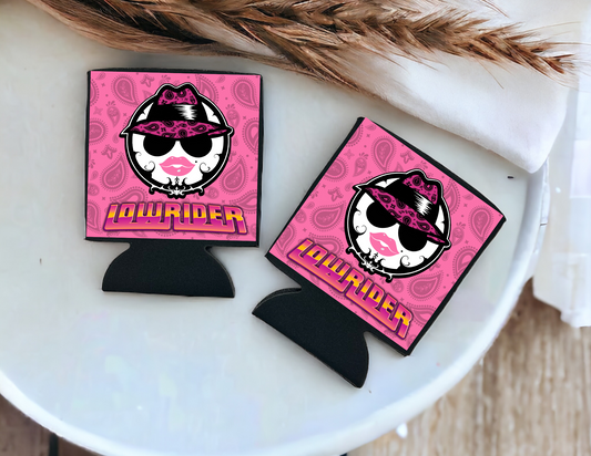 Can Cooler-Lowrider (pink) set of 2