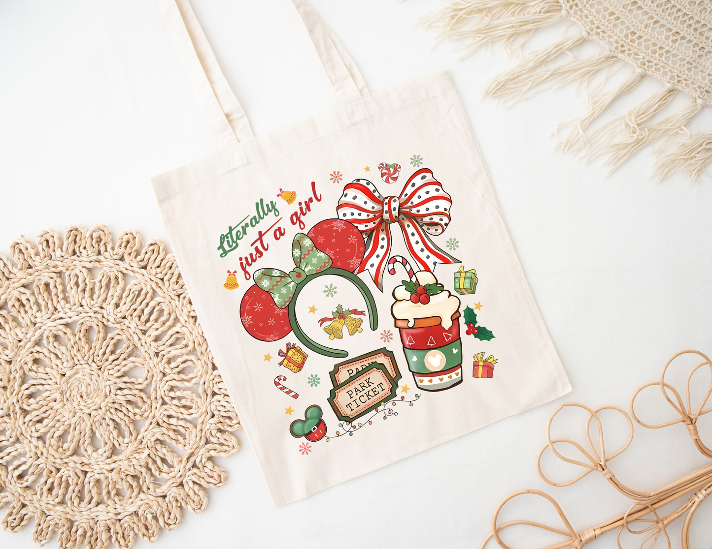 Magical Just a Girl (green) tote bag