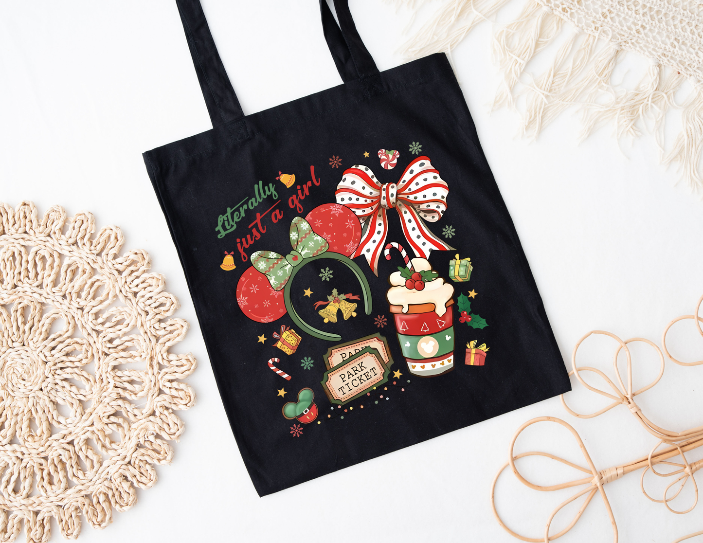 Magical Just a Girl (green) tote bag