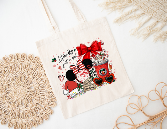 Magical Just a Girl (red) tote bag