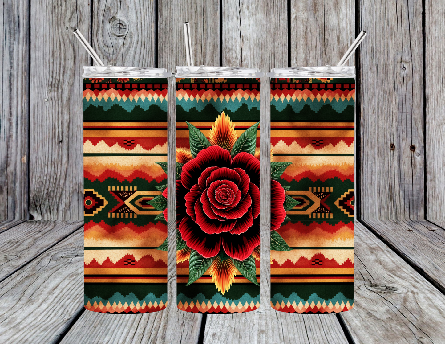 Mexican Red Rose Tumbler