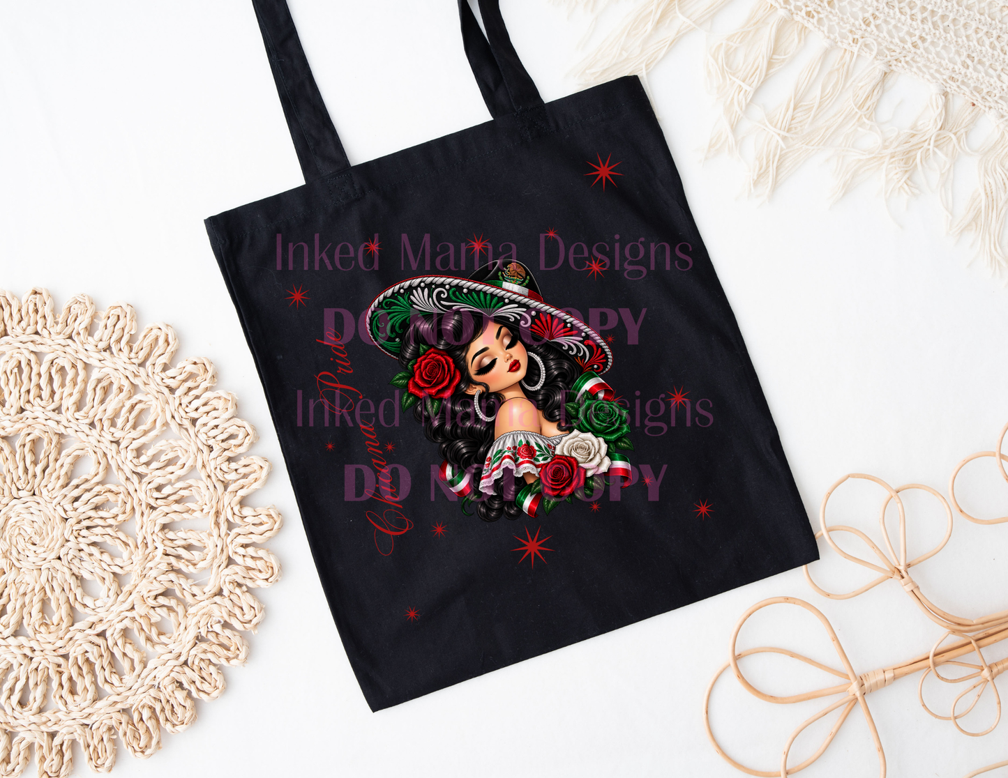 Sombrero Girl Tote Bags