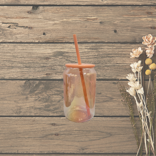 16 oz Glass Iridescent color