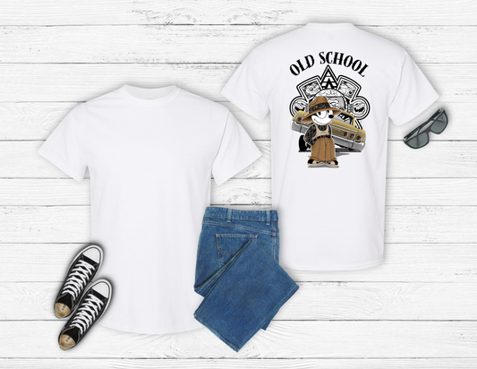 Old School Felix (blk text) Tee