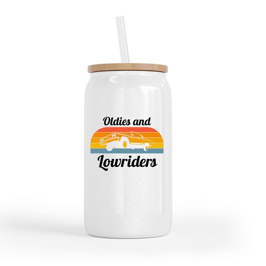 Oldies and Lowriders Glass Can Cup