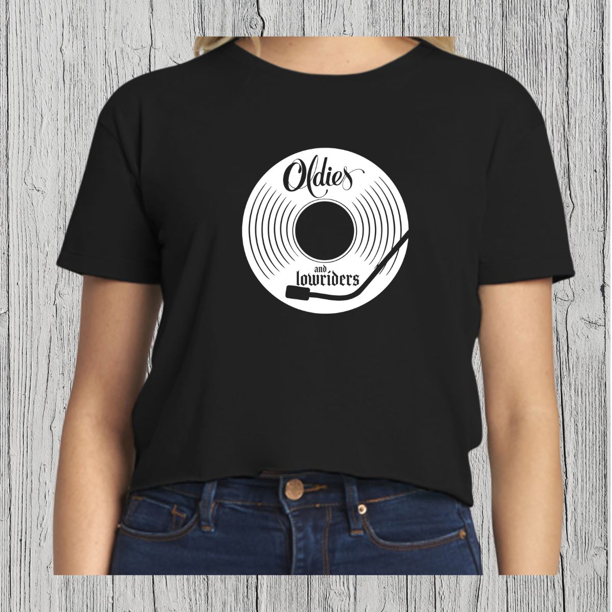 Oldies Record crop top apparel