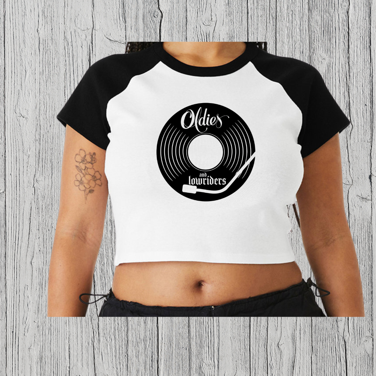 Oldies Record crop top apparel