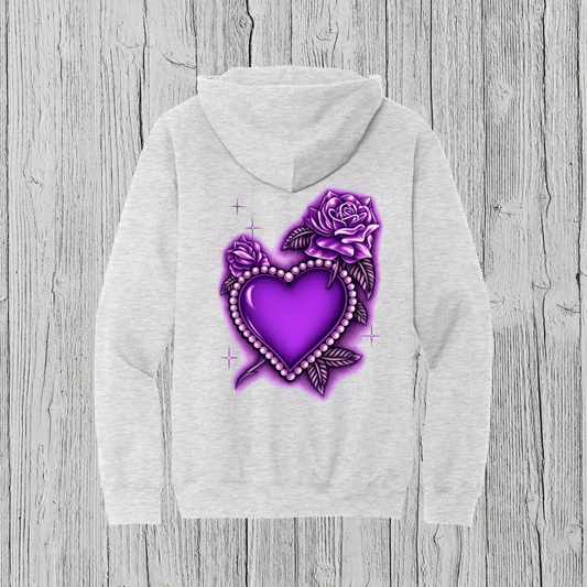 Pearl Heart Purple Hoodie