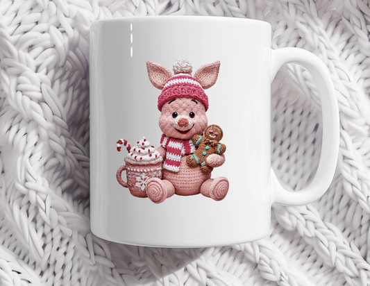 Piglet Faux Knit coffee mug