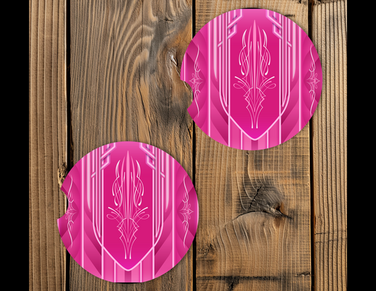 Car Coasters-Pink Pinstripe set of 2