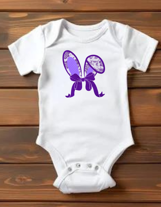Lace Bunny Ears-Purple Onesie