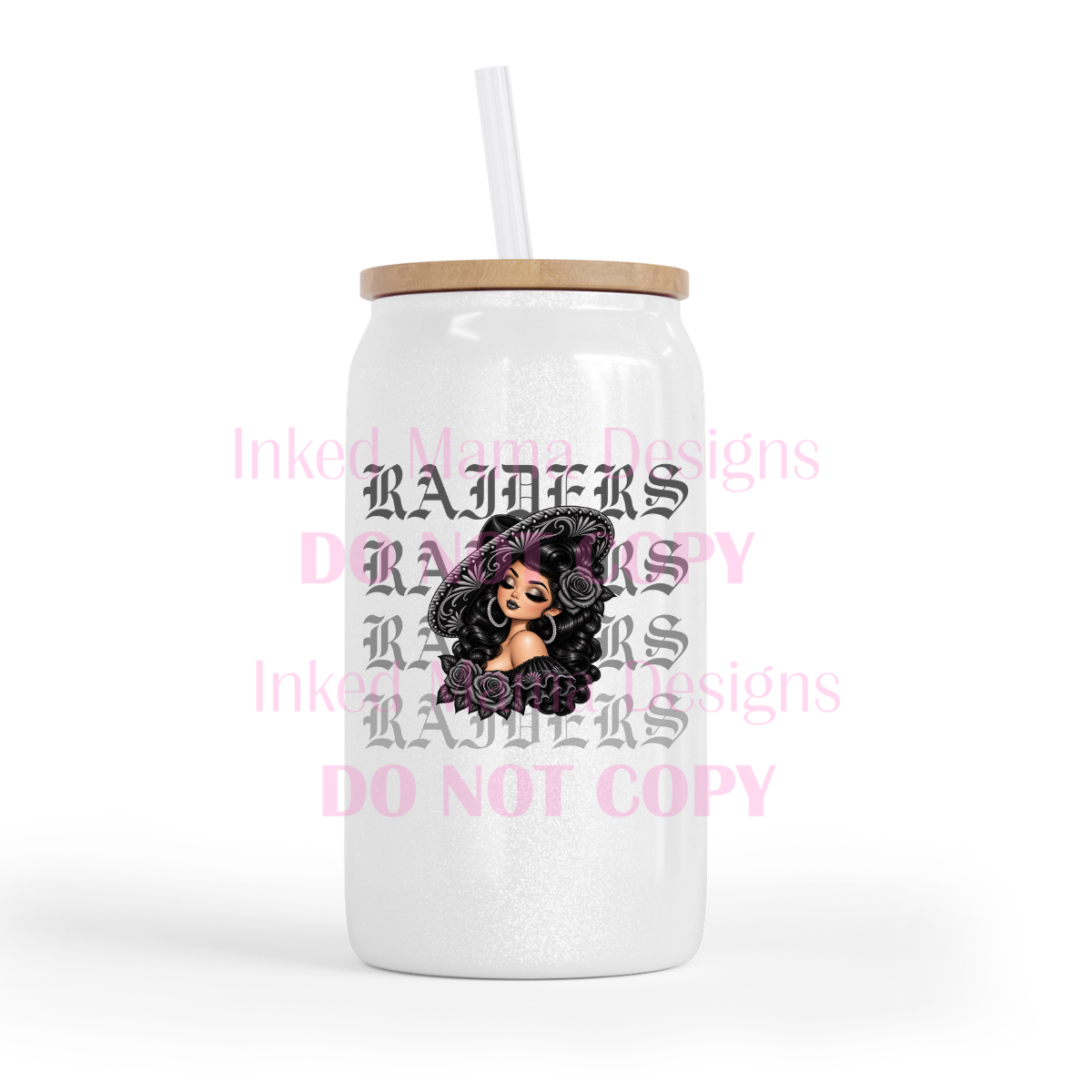 Sombrero Girl White Glass Can
