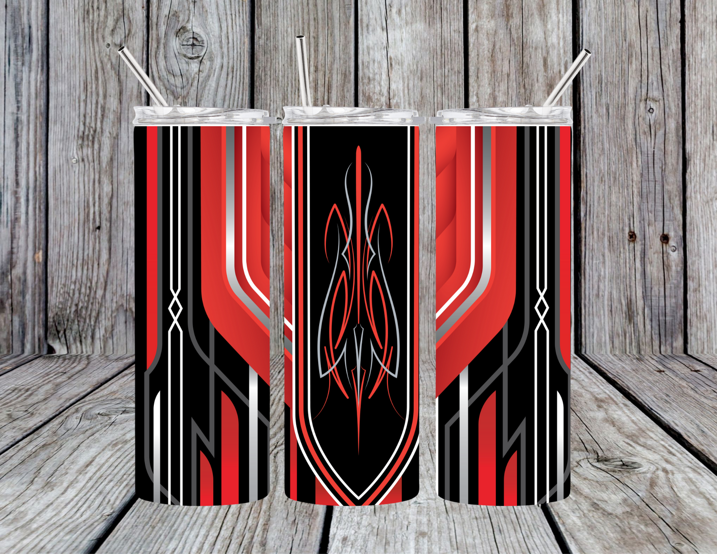 Pinstripe RED tumbler