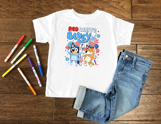 Kids - Red White Bluey Tee