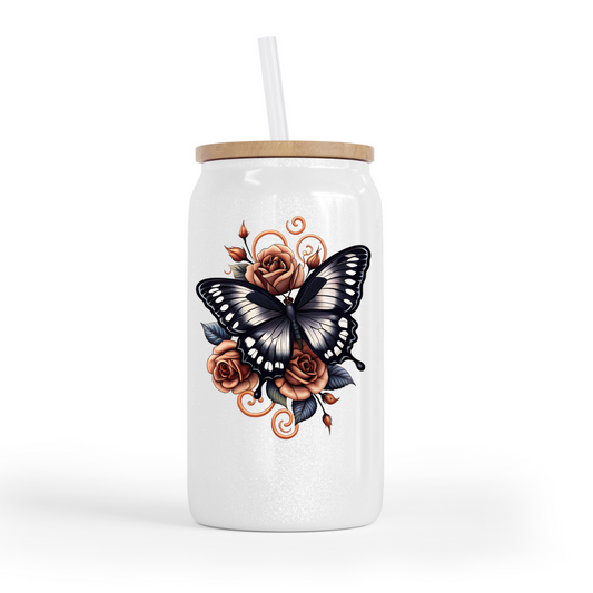 Rose Gold Glass Can Cup