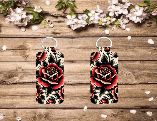 Chap/Lip Stick Keychain-Rose Tattoo