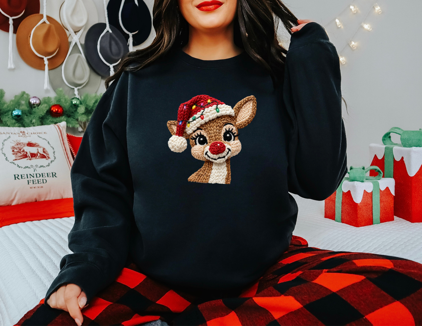 Rudolph Faux Knit Tee/Sweatshirt