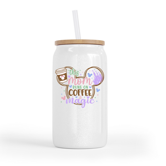 Runs on Coffee and Magic Glass Can Cup