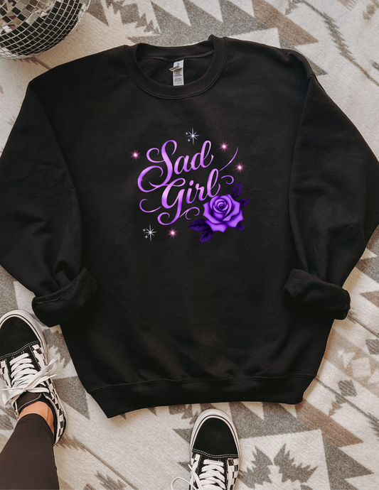 Sad Girl Purple Sweatshirt/Hoodie