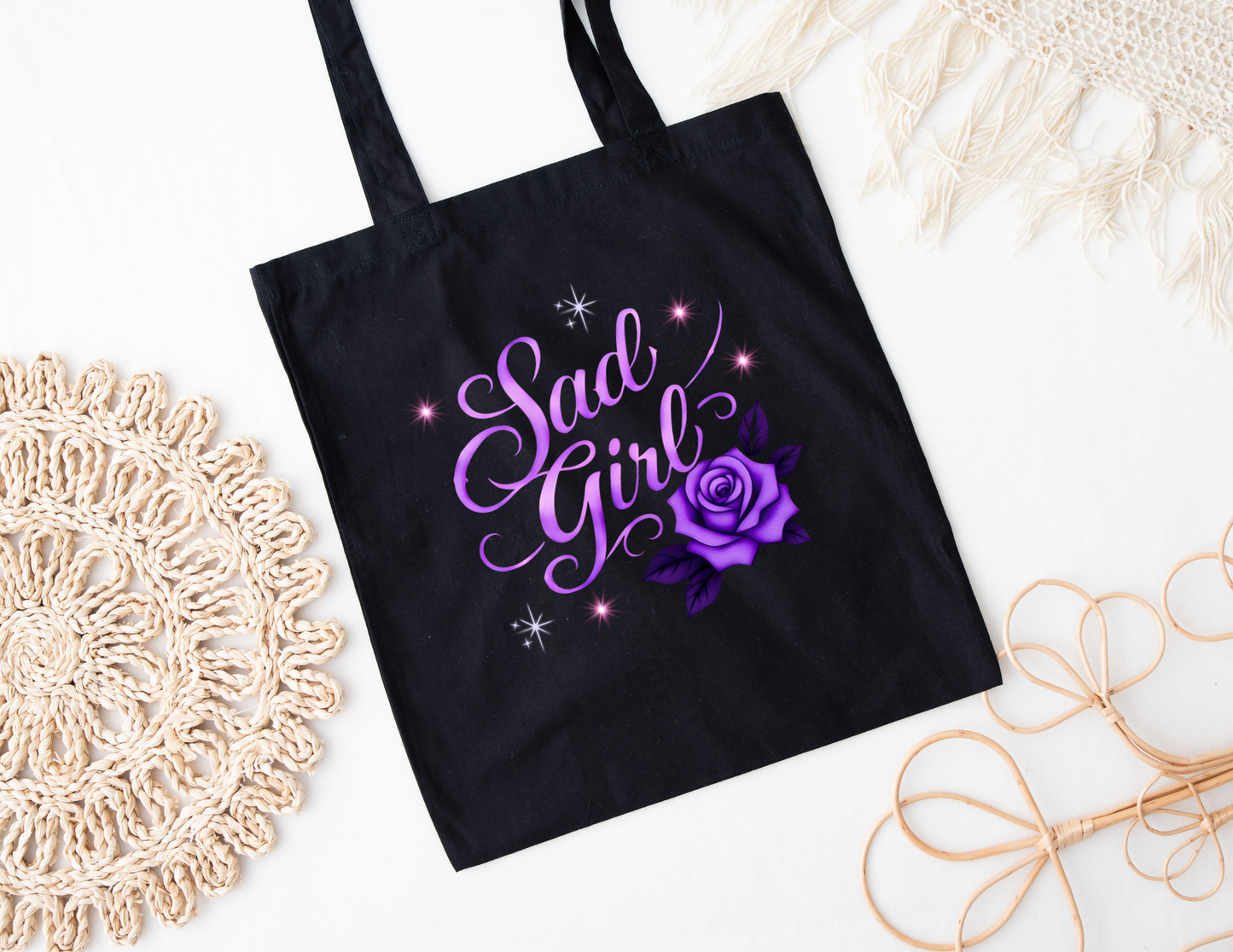 Sad Girl Tote Bag (choose color)