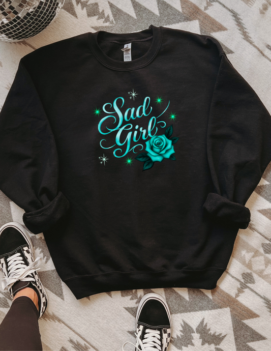 Sad Girl Teal Sweatshirt/Hoodie
