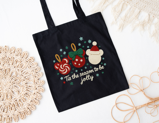 Season to be Jolly Faux Knit tote bag